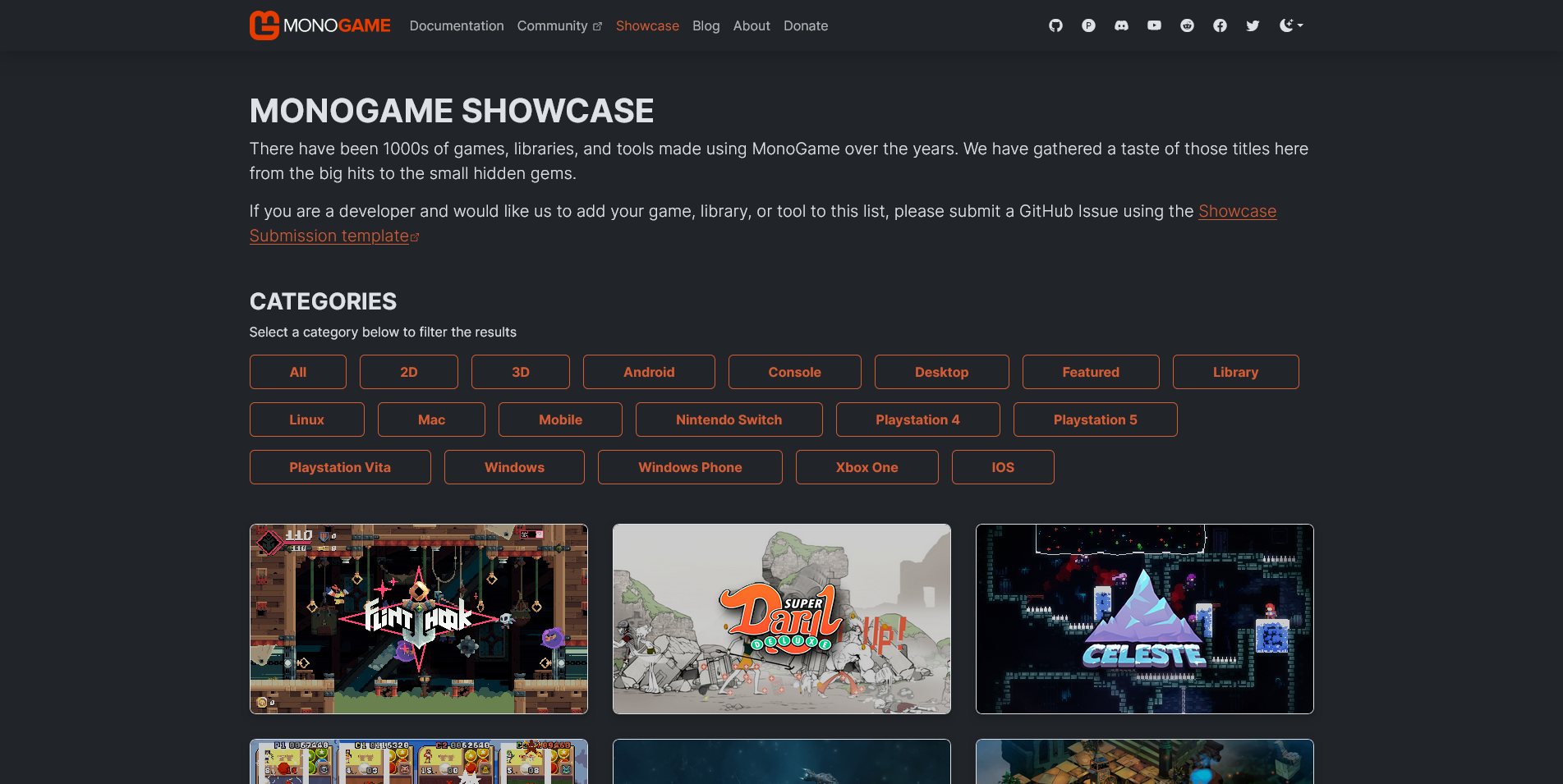 Showcase Page Preview